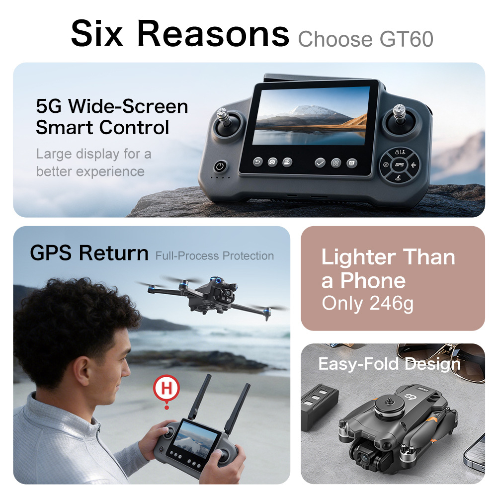 New GT60 GPS Drone High Defini - Drone Gps Mount ulasan dan harga